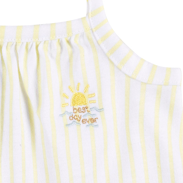 Gerber 2-Piece Baby Girls Yellow Stripe Tank Top & Diaper Cover Set, 3-6 Months (434797 G02 NB4 3/6)