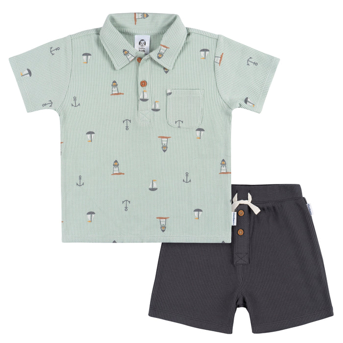 Gerber 2-Piece Toddler Boys Sea Scene Shirt & Shorts Set, 4T (439006 B02 TD1 4T)