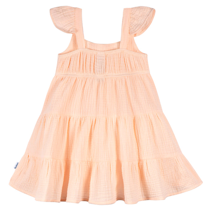Gerber Toddler Girls Tiered Cotton Gauze Dress, Blush, 4T (433536 G01 TD1 4T)