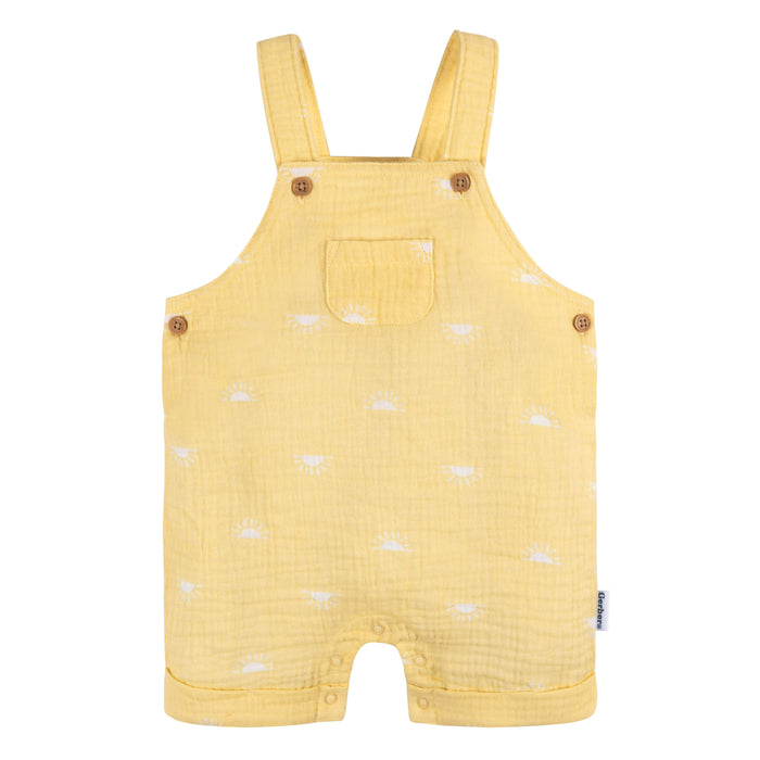 Gerber 2-Piece Baby Neutral Sunrise Overall Romper and T-Shirt Set, Newborn (431367 N01 NB2 Newborn)