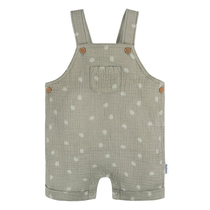 Gerber 2-Piece Baby Neutral Palms Overall Romper and T-Shirt Set, Newborn (431367 N03 NB2 Newborn)