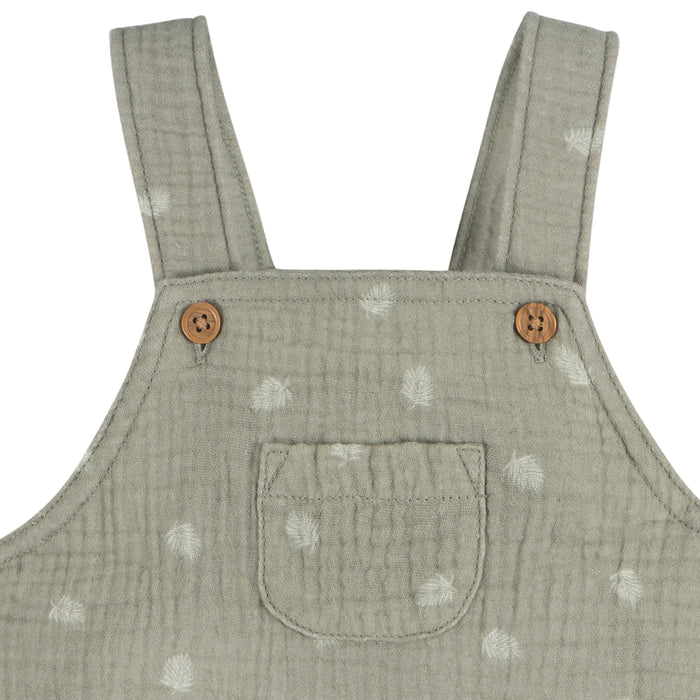 Gerber 2-Piece Baby Neutral Palms Overall Romper and T-Shirt Set, 0-3 Months (431367 N03 NB2 0/3)