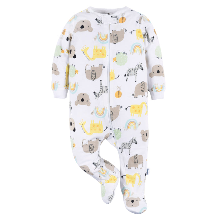 Gerber 2-Pack Baby Boys Little Animals Sleep n Play Pajamas, 0-3 Months (473035 N01 NB5 0/3)