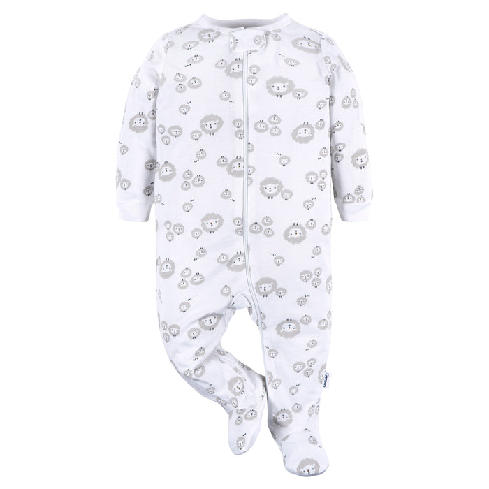 Gerber 2-Pack Baby Boys Sheep Sleep n Play Pajamas, 12 Months (473035 N02 NB5 12M)