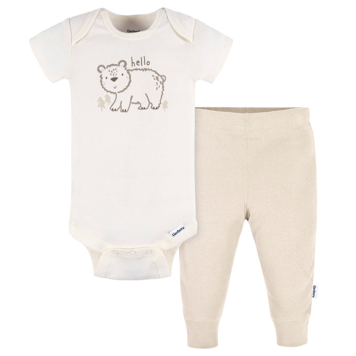 Gerber 2-Piece Neutral Baby Elephant Onesie & Pants Set, 12 Months (472085 N04 NB5 12M)