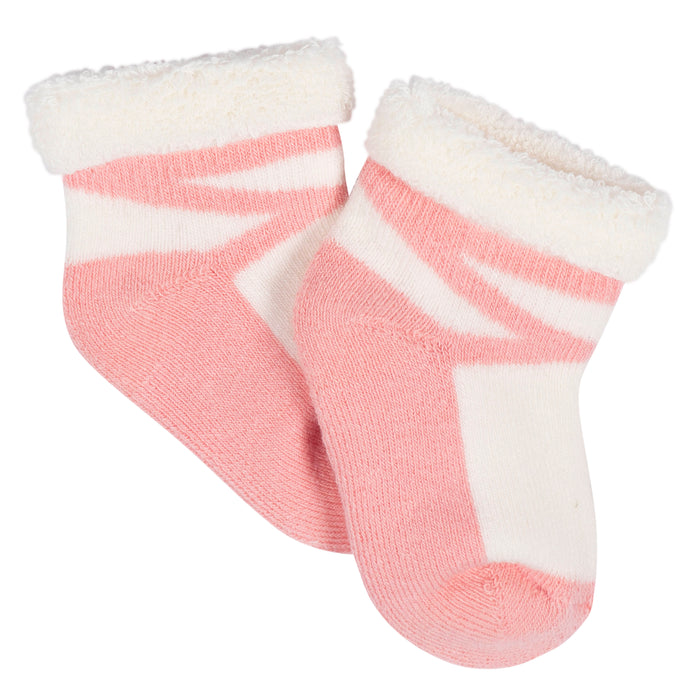 Gerber 3-Pack Baby Girls Ballerina Socks, 12 Months (473335 G01 NB3 12M)