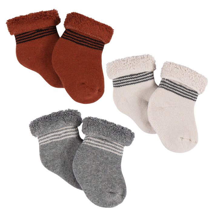 Gerber 3-Pack Baby Boys  Socks, 3-6 Months (473335 B02 NB3 3/6)