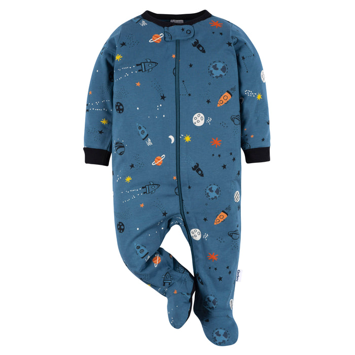 Gerber 2-Pack Baby Boys Space Sleep n Play Pajamas, 3-6 Months (473035 B04 NB5 3/6)