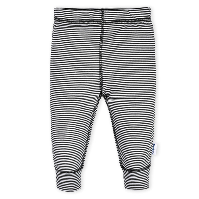 Gerber 2-Pack Baby Girls Pants, Black/Striped, 3-6 Months (440101 G02 3/6)