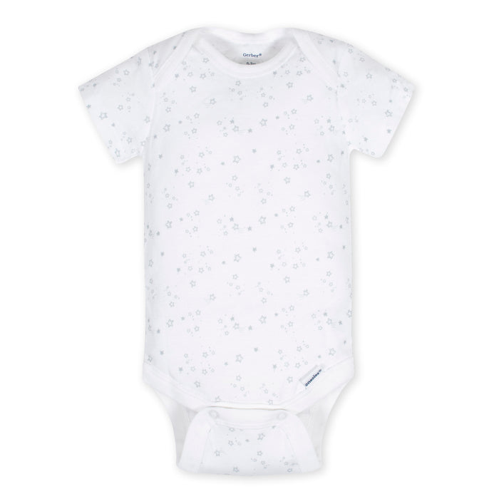 Gerber 4-Pack Baby Neutral Sheep Dreams Short Sleeve Onesies Bodysuits, 12 Months (440471 N01 12M)