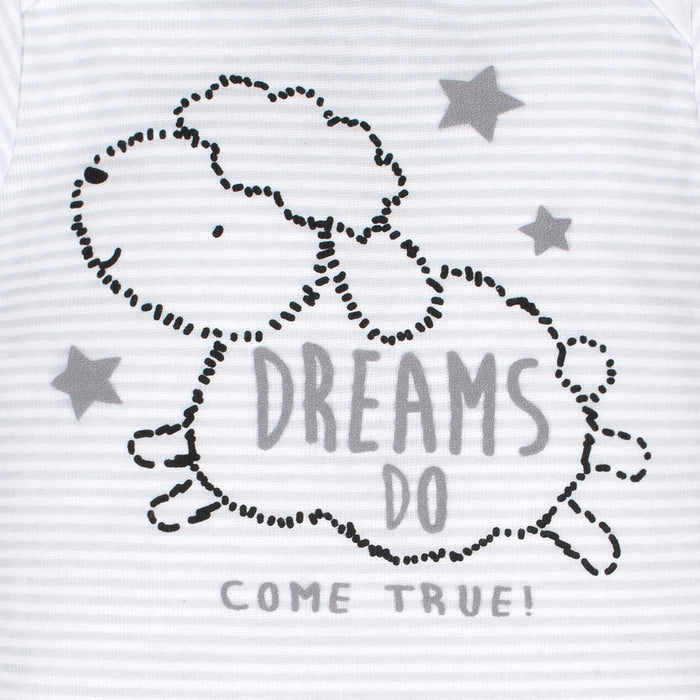 Gerber 4-Pack Baby Neutral Sheep Dreams Short Sleeve Onesies Bodysuits, 0-3 Months (440471 N01 0/3)