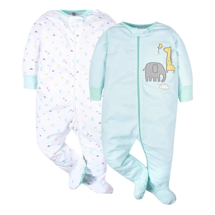 Gerber 2-Pack Baby & Toddler Boys Safari Pajamas, 12 Months (439941 N04 12M)