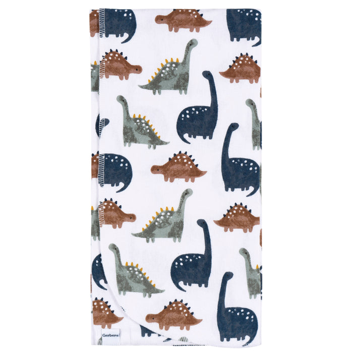 Gerber Baby Boys' 4-Pack Flannel Blankets - Dino Time (469211 B03 OSZ)