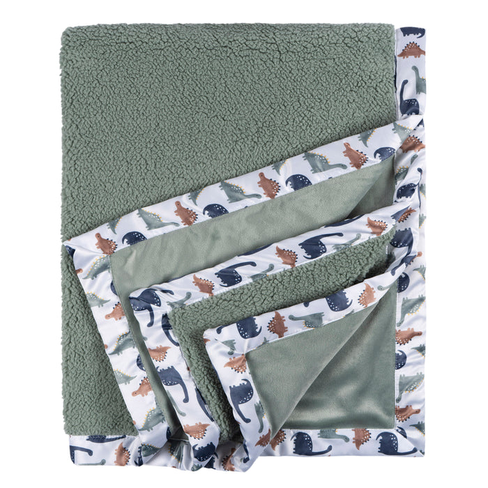 Gerber 2-Ply Plush Boys Baby Blanket - Dino Time (469301 B03 OSZ)