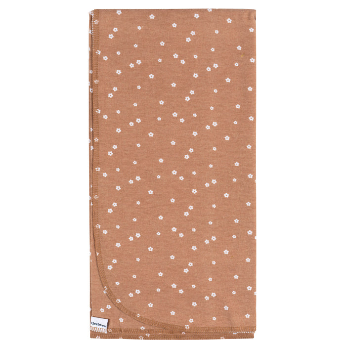 Gerber Baby Girls' 4-Pack Flannel Blankets - Retro Floral (469211 G03 OSZ)