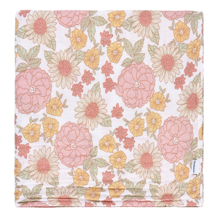 Gerber 2-Pack Girls Muslin Blankets - Retro Floral (469141 G03 OSZ)