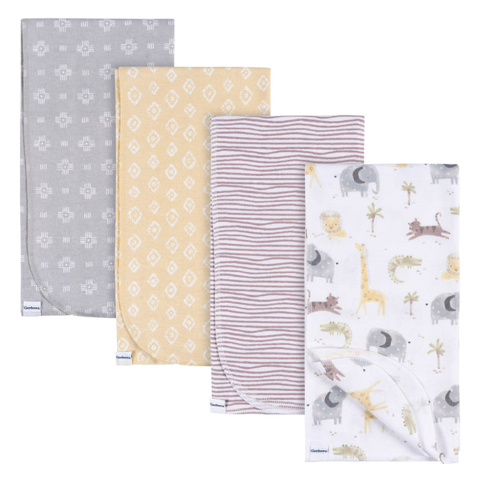 Gerber Baby Neutral 4-Pack Flannel Blankets - Animals (469211 N03 OSZ)