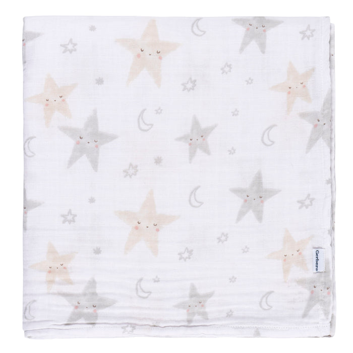 Gerber 2-Pack Neutral Muslin Blankets - Celestial Stars (469141 N05 OSZ)