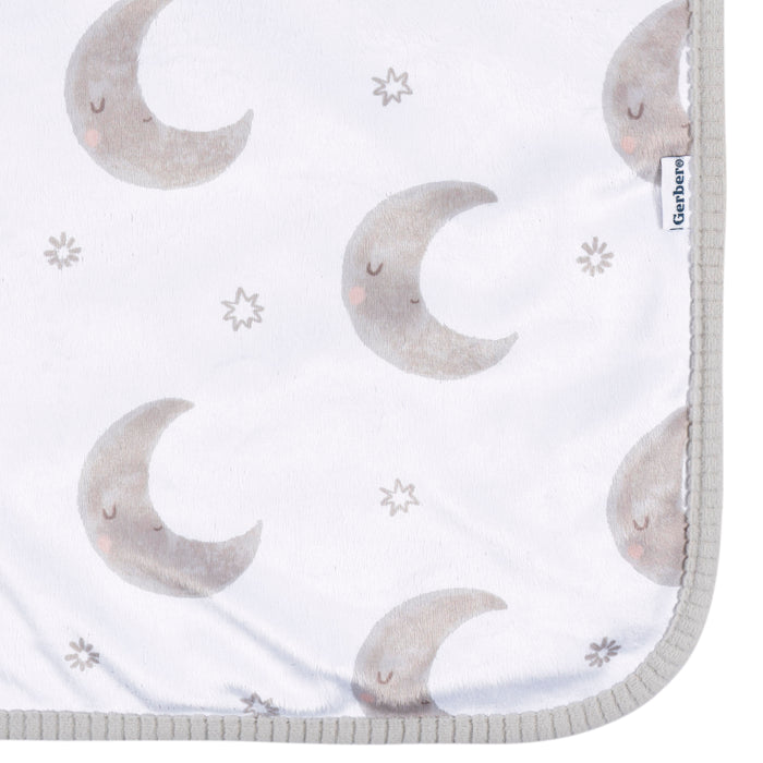 Gerber Plush Neutral Baby Blanket Celestial Moons (468791 N09 OSZ)