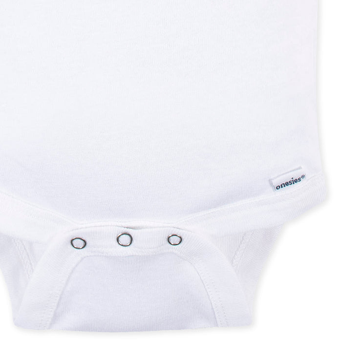 Gerber 3-Pack White Short Sleeve Onesies® Bodysuits, 3-6 Months (440301WHTNBI 3/6)