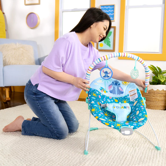Bright Starts Disney Baby Stitch Ohana Paradise Vibrating Bouncer