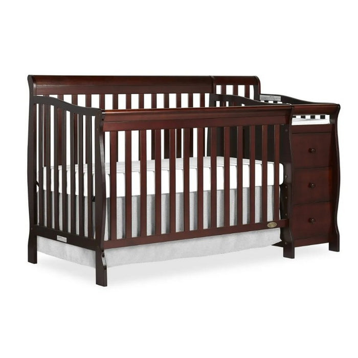 Premium Baby Wooden Crib with Changing Table and Organizer - Chocolate