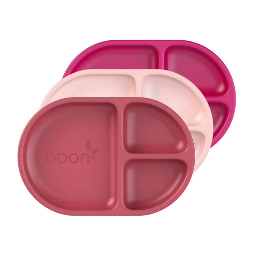 Boon CHOW™ Silicone Divided Plate Set - Pink - Preggy Plus
