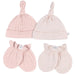 Gerber 4-Piece Baby Girls Pink Cap and Mitten Set, 0-6 Months (138873 G01 0-6M) - Preggy Plus