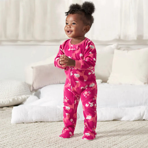 Gerber 2-Pack Baby & Toddler Girls Pink Fox Fleece Pajamas, 3 - 6 Months - Preggy Plus
