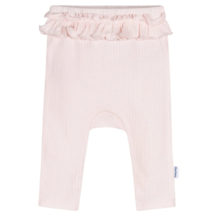 Gerber 2-Piece Baby Girls Pink Garden Pants Set 0-3 Months (645505 G01 NB2 0-3M) - Preggy Plus