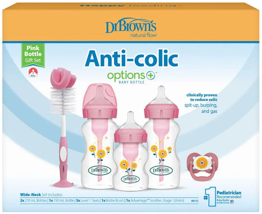 Dr. Brown's Options+ Wide Neck Gift Set Pink - Preggy Plus