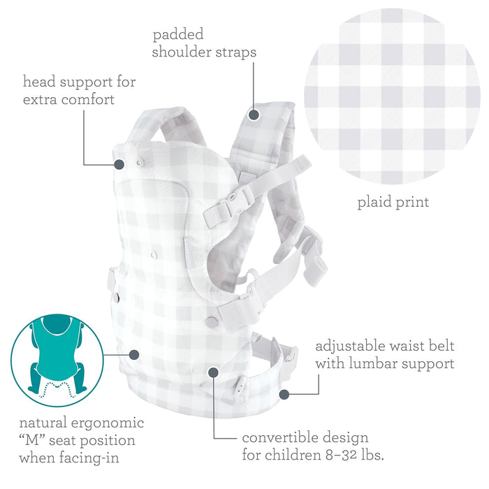 Infantino Flip 4-in-1 Convertible Carrier, Plaid