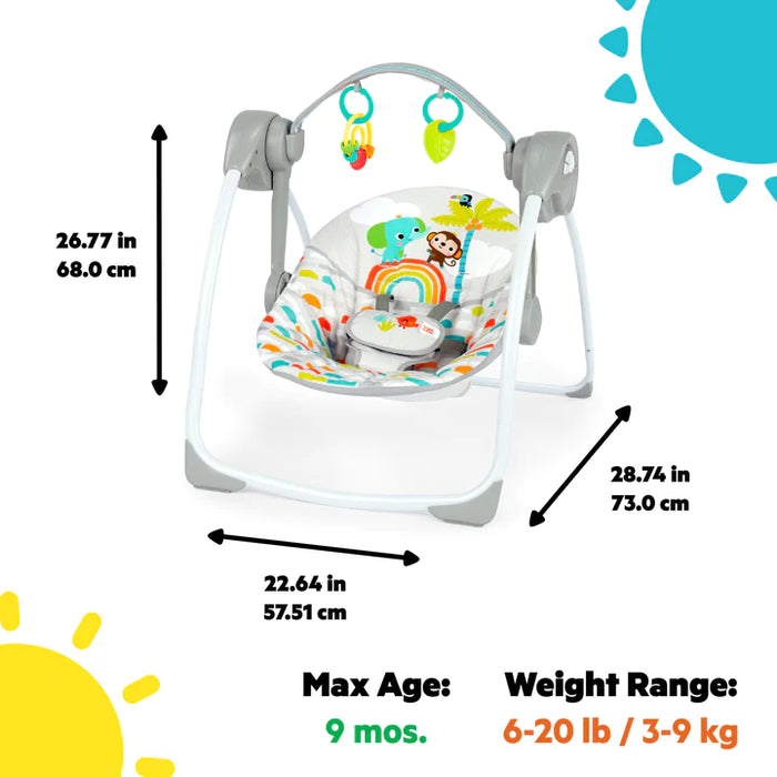 Bright Starts Playful Paradise Portable Compact Baby Swing, Unisex - Preggy Plus