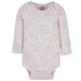 Gerber 3-Pack Baby Girls Purple Woodland Long Sleeve Onesies® Bodysuits, 6-9 Months (342306Y G01 NB3 6/9) - Preggy Plus