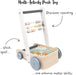 Janod Sweet Cocoon ABC Block Cart Push Toy with 20 ABC Blocks - Preggy Plus
