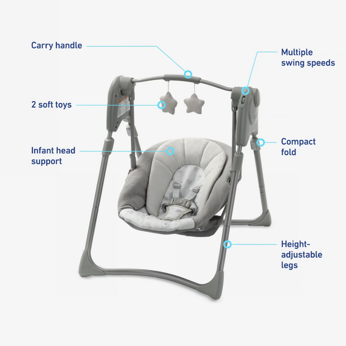 Graco Slim Spaces® Compact Swing, Reign - Preggy Plus