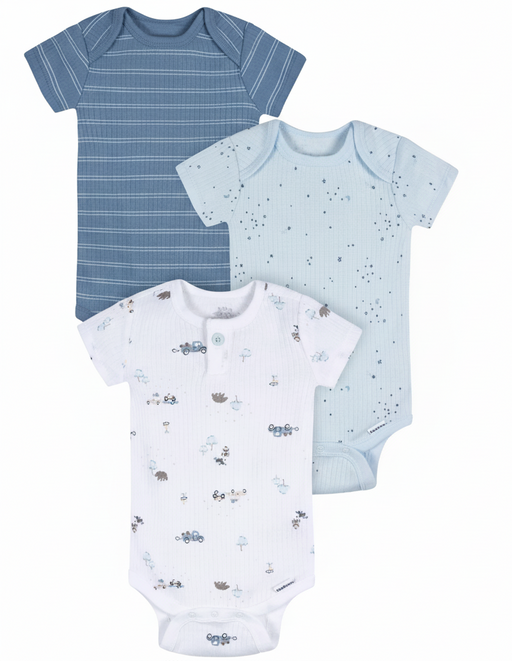 Gerber 3-Piece Baby Boys Road Trip Onesie Set, Newborn (645755 B02 NB2) - Preggy Plus