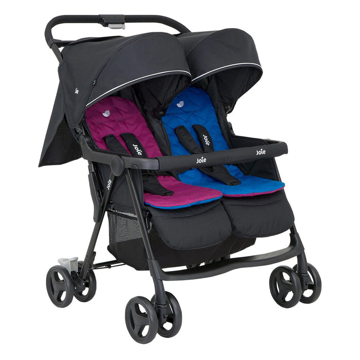 Joie Aire Twin Stroller with Reversible Seat Pads Rosy Sea