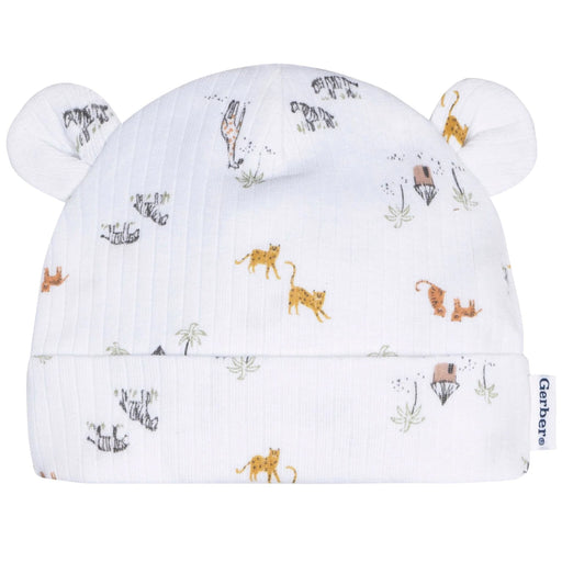 Gerber 4-Piece Baby Neutral Safari Cap and Mitten Set, 0-6 Months (645993 N01 0-6M) - Preggy Plus