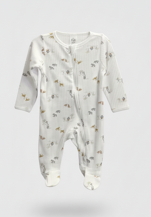 Gerber 2-Pack Boys Neutral Safari Sleep n Play Pajamas, 6-9 Months (645665 N01 NB2 6-9M) - Preggy Plus