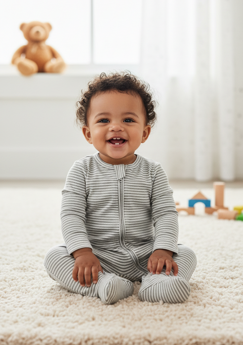 Gerber 2-Pack Boys Neutral Safari Sleep n Play Pajamas, 6-9 Months (645665 N01 NB2 6-9M) - Preggy Plus