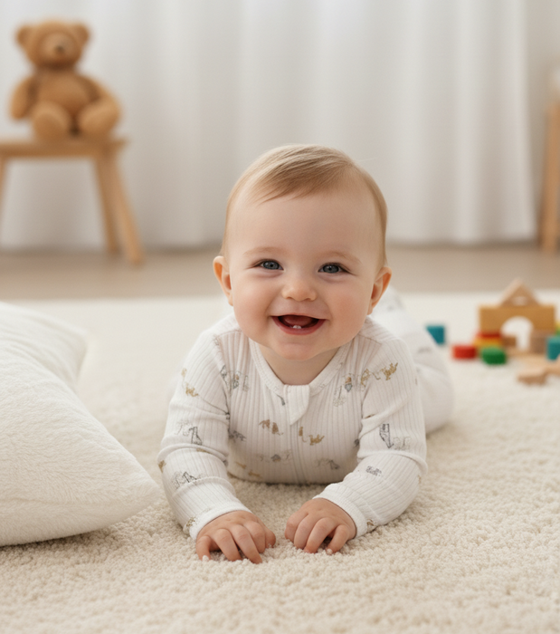 Gerber 2-Pack Boys Neutral Safari Sleep n Play Pajamas, 6-9 Months (645665 N01 NB2 6-9M) - Preggy Plus