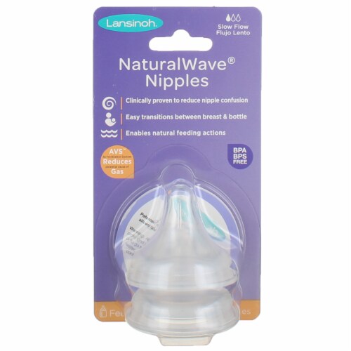 Lansinoh NaturalWave Nipples - 2-Pack - Slow Flow - Preggy Plus
