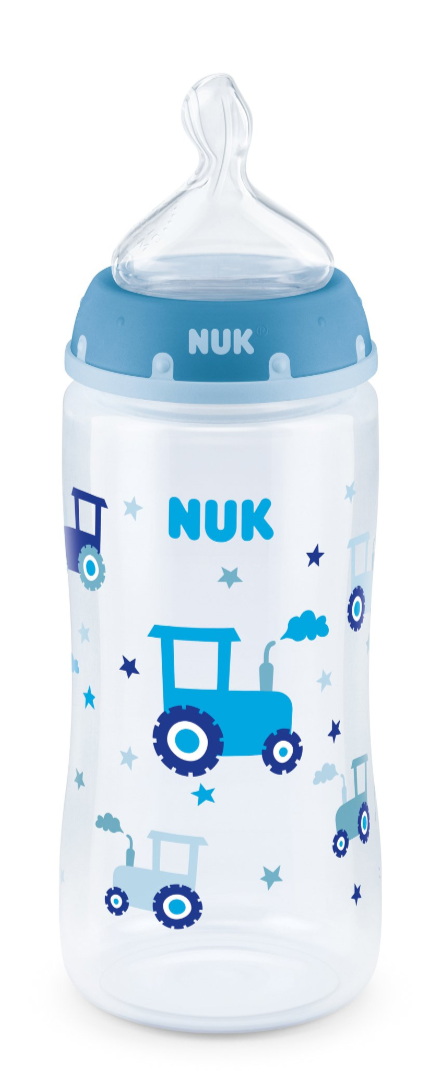 NUK® Smooth Flow™ Anti-Colic Bottle, 10 oz - Blue Tractors - Preggy Plus