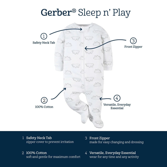 Gerber Baby Neutral Starry Smiles Sleep 'N Play, Newborn (583355 N01 NB2) - Preggy Plus