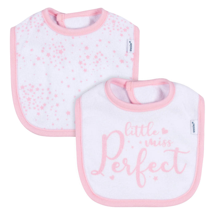 Gerber 2-Pack Baby Girls Stars Dribbler Bibs (195162618 GRL OSZ) - Preggy Plus