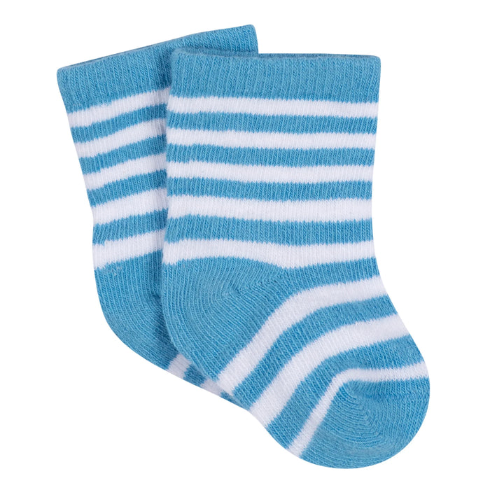 Gerber 3-Pack Baby Boys Boy Stars Jersey Crew Socks (219333458 BOY NB5) - Preggy Plus