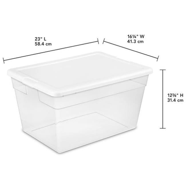 Sterilite 56 Quart Clearview Storage Box w/ White Lid - Preggy Plus