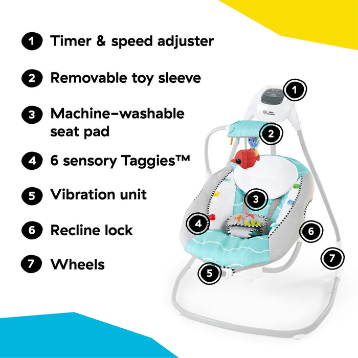 Baby Einstein Ocean Explorers Compact Vibrating Baby Swing