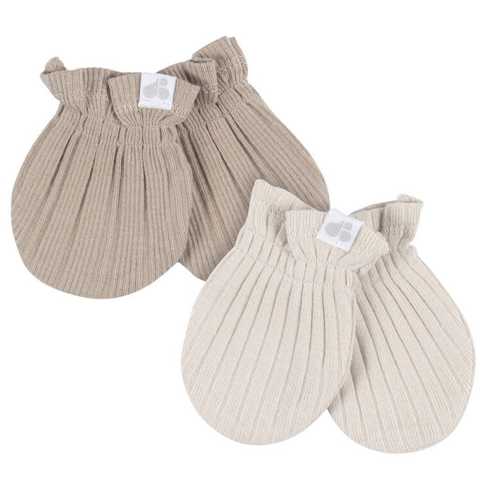Gerber 4-Piece Baby Neutral Tan Cap and Mitten Set, 0-6 Months (138873 N01 0-6M) - Preggy Plus